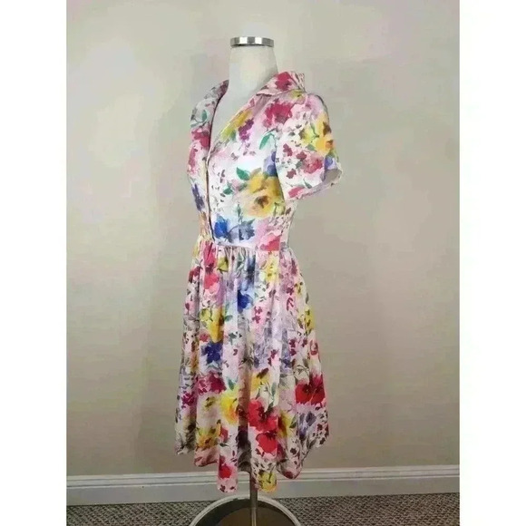 Myrtlewood of California Floral Fit Flare Dress Retro Colorful Cottagecore - Picture 5 of 10